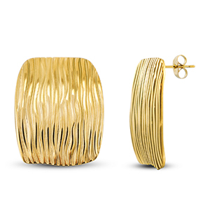 Pendientes Acero Inox rect&aacute;ngulo Dorado