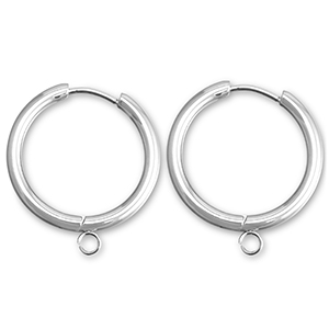 Pendientes Criolla Acero Inox con anilla 23mm  Plata
