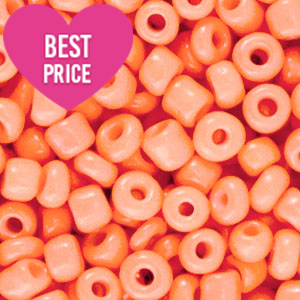 Rocalla cristal 6/0 (4mm) Naranja albaricoque c&aacute;lido
