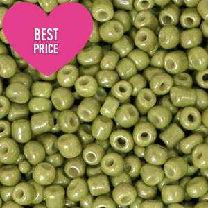 Rocalla cristal 12/0 (2mm) Verde arboleda floreciente