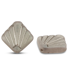 Abalorios Checos diafan 17mm Transparente greige AB-plata