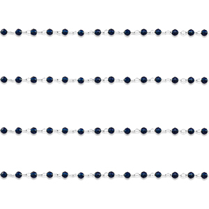 Fornituras Acero Inox cadena jasseron redondos Plata-azul oscuro