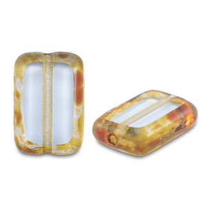 Abalorios Checos TCB rectangle 12x8mm Transparente azul claro