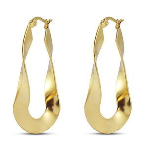 Pendientes Acero Inox &oacute;valo twist Dorado