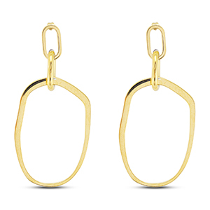 Pendientes Acero Inox irregular Dorado