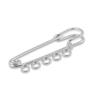 Fornituras met&aacute;licas imperdible decorativo con 5 ojos Plateado