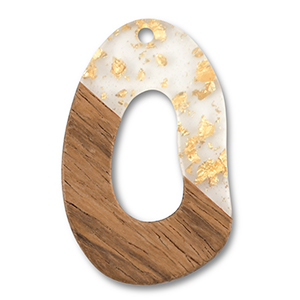 Colgantes de madera forma irregular Transparente-dorado-marr&oacute;n