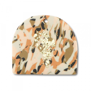 Colgantes de pol&iacute;meros Marr&oacute;n-rosa-blanco-dorado