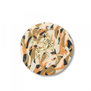 Colgantes de pol&iacute;meros redondos Marr&oacute;n-rosa-blanco-dorado