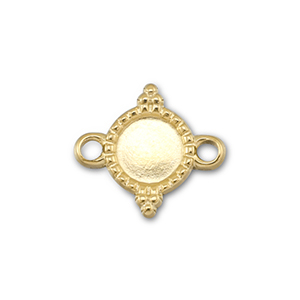 BY31&reg; Entrepieza Acero Inox con engaste para SS20 base plana Dorado