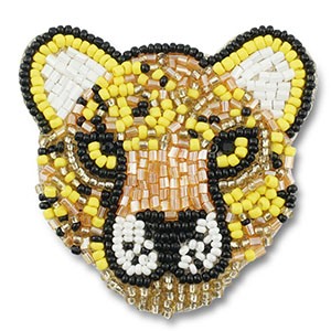 Broches leopardo Amarillo-negro-blanco