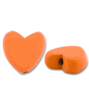 Abalorios de madera coraz&oacute;n Naranja