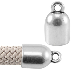 Terminal met&aacute;lica DQ con anilla Plata vieja