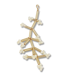 Colgantes de abalorios de cristal flor Dorado-blancuzco