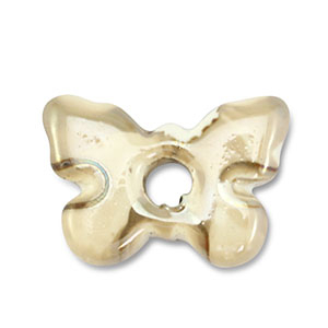 Abalorios de cer&aacute;mica griega DQ mariposa Beige-marr&oacute;n