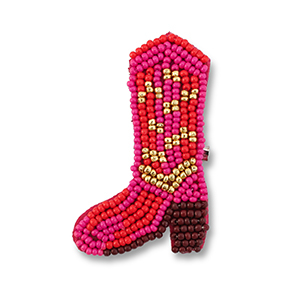 Broches botas vaqueras Rosa-rojo-dorado
