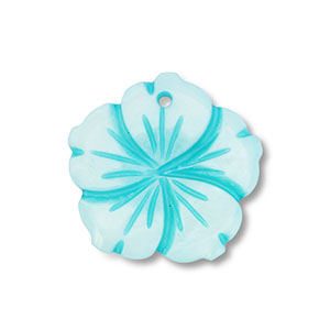Colgante conchas flor Azul claro