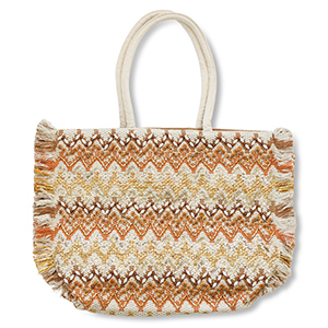 BY31&reg; Bolso de playa Beige-marr&oacute;n-dorado