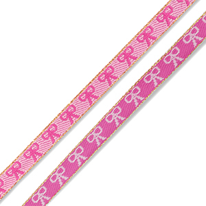 BY31&reg; Cinta con texto lineas lazos Rosa oscuro-rosa claro-dorado