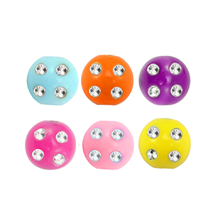 Abalorios acr&iacute;licos con look strass Multicolor-plateado