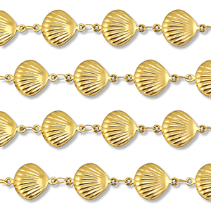 Fornituras Acero Inox cadena jasseron conchas Dorado