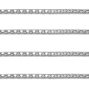 Fornituras Acero Inox cadena jasseron eslab&oacute;n popcorn Plateado