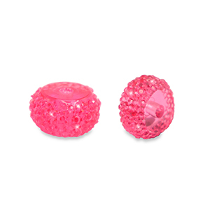 Abalorios de resina rondeles 12mm Rosa