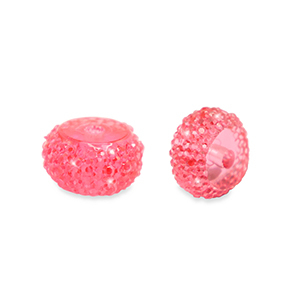 Abalorios de resina rondeles 8mm Rosa coral