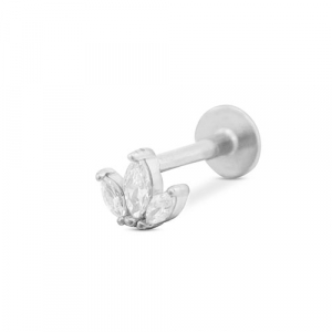 Piercing oreja Acero Inox hoja Plateado