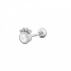 Piercing oreja Acero Inox redondos con bolas Plateado