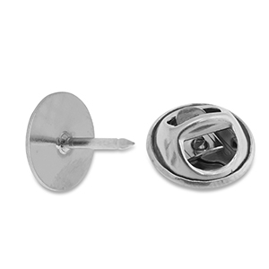 Fornituras Acero Inox para pins Plateado