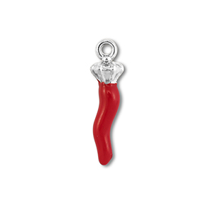 Colgantes Acero Inox pimiento Plateado-rojo