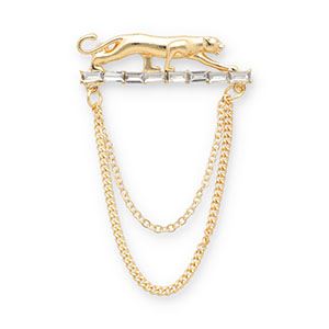 Broches leopardo Dorado-transparente