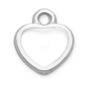 Colgantes Acero Inox coraz&oacute;n Plateado-blanco