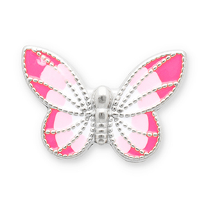 Abalorios Acero Inox mariposa Plateado-rosa-blanco