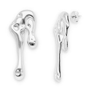 Pendientes Acero Inox gotas Plateado