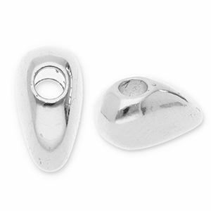 Abalorios met&aacute;licos DQ medio coraz&oacute;n Plateado vieja (sin n&iacute;quel)