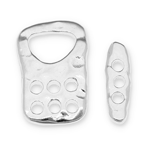 Fornituras met&aacute;licos DQ cierre Plateado vieja (sin n&iacute;quel)