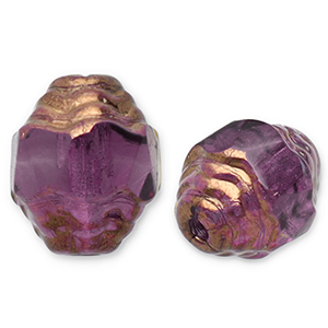 Abalorios Checos FPB &oacute;valo 7x6mm Amethyst-bronze