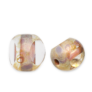 Abalorios Checos FPB redondos 6mm Crystal-dark travertin