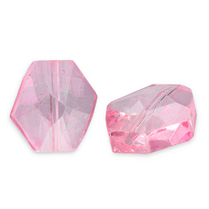 Abalorios faceteados Fashion hex&aacute;gono Rosa