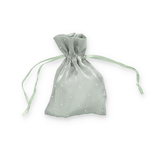 Bolso de sat&eacute;n con strass Verde oliva vintage-plateado