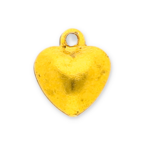 Colgantes met&aacute;licos cascabel coraz&oacute;n Dorado