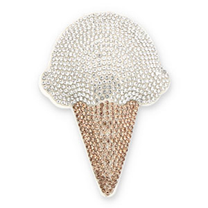 Colgantes llamativos con strass helado Cristal-marr&oacute;n-blanco
