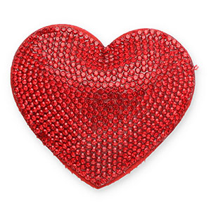 Colgantes llamativos con strass coraz&oacute;n Rojo