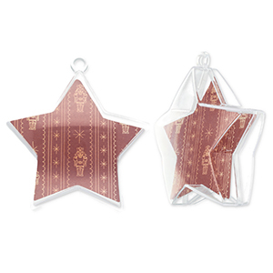 Adorno transparente estrella Transparente-rojo puerto-beige
