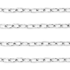 Fornituras Acero Inox cadena jasseron &oacute;valo Plateado