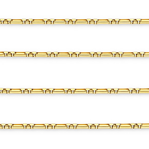 Fornituras Acero Inox cadena jasseron rect&aacute;ngulo Dorado