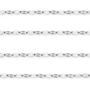 Fornituras Acero Inox cadena jasseron &oacute;valo Plateado