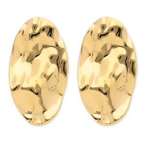Pendientes Acero Inox &oacute;valo Dorado